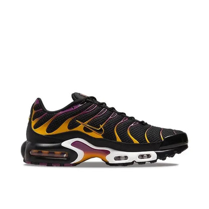 Nike Air Max Plus, chaussures de sport pour hommes, modèle noir et violet, en tissu respirant, avec amorti, pour l'entraînement, DX2663-001.