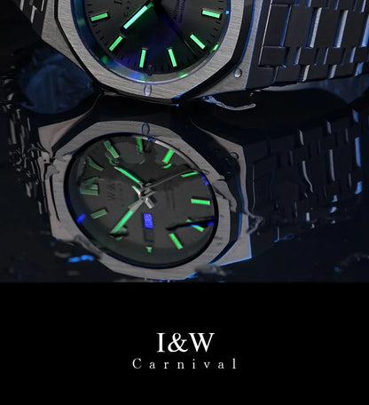 CARNIVAL Men's Mechanical Watch Brand Luxury Sapphire NH36 Movement Automatic Wrist Watches 50m Waterproof for Men