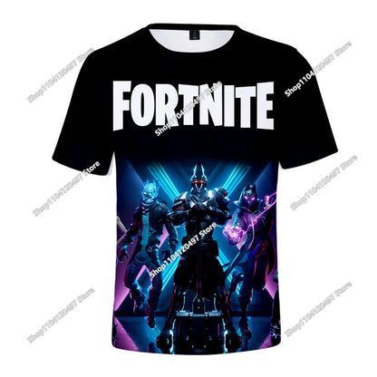 T-shirt de Verão para Criança Battle Royale Fortnite Hero Victory 3D — T-shirt para Rapazes, Raparigas e Bebés