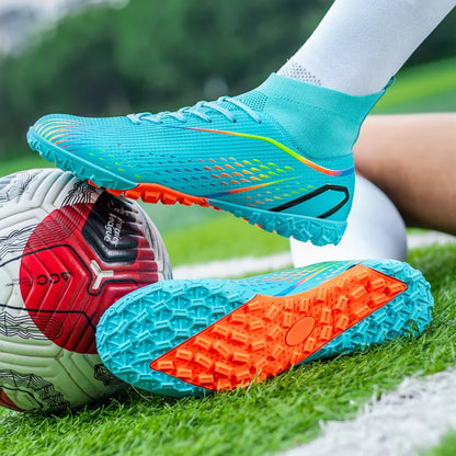 New Men's Soccer Shoes Breathable Soft Outdoor Grass Football Shoes Cleats Long Spikes Comfortable Training Sport Shoes for Men