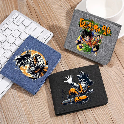 Dragons Ball Wallet Anime Goku Men Short Folding Purse Cartoon Card Holder Kids Coin Photo Case Fashion Pocketbook Birthday Gift