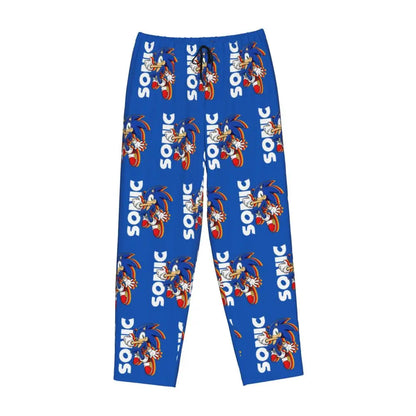 Custom Women Soniced Pajama Pants Printed Hedgehog Game Sleep Sleepwear Bottoms with Pockets