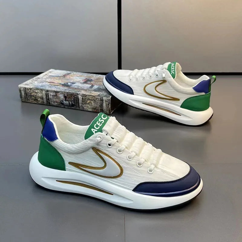Comfortable Breathable Mesh Sports Shoes, Men's Casual Style, Lightweight Versatile Plain Color, Spring Summer Autumn Seasonal Wear