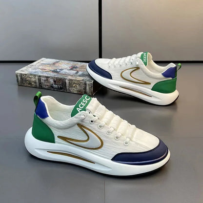 Comfortable Breathable Mesh Sports Shoes, Men's Casual Style, Lightweight Versatile Plain Color, Spring Summer Autumn Seasonal Wear