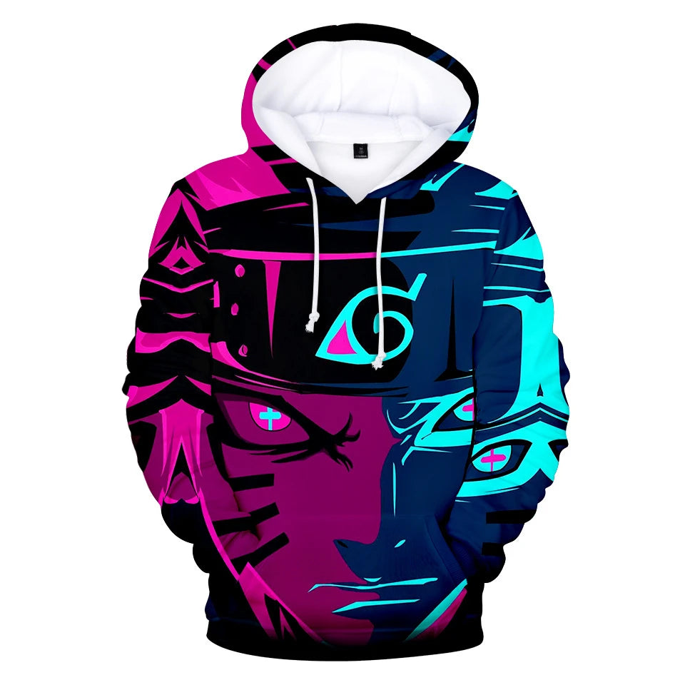 New Naruto Hoodies Character Suit 3D Digital Color Printed Hoodie Sports and Leisure Pullover Hooded Sweatshirt for Men Women