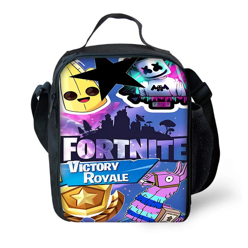 Dětský školní batoh s taškou na oběd, penálem, designem populární hry F-FortniteS – školní taška pro chlapce a dívky, skvělý dárek