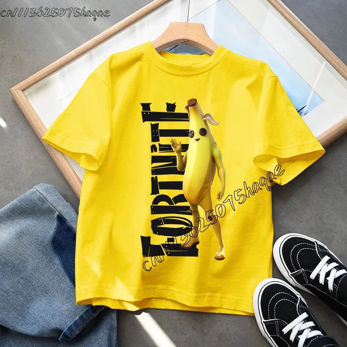 T-shirt infantil de verão Fortnite Bottle Royale — T-shirt de aniversário e festa para menino, manga curta em algodão