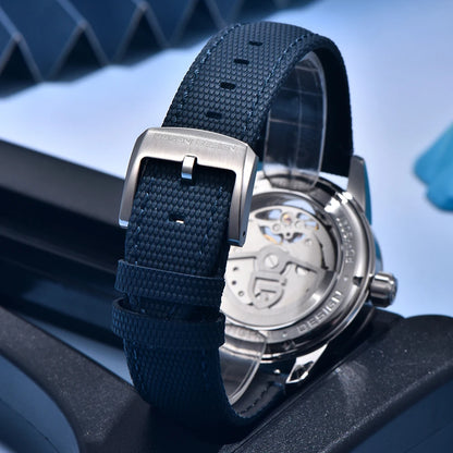 PAGANI DESIGN – Orologio meccanico di lusso da uomo, 41 mm, vetro zaffiro, cinturino in pelle, impermeabile, stile pilota, con tourbillon e fasi lunari