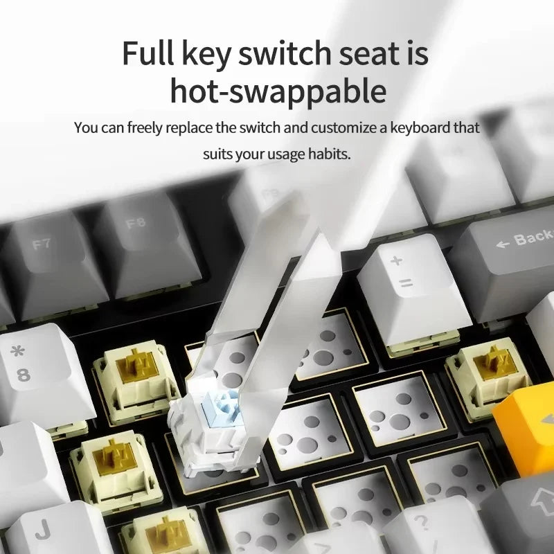 Neue AJAZZ AK35I V3 MAX Tri-Mode kabelgebundene Bluetooth-Wireless-Gaming-Tastatur mit Gasket-Struktur, Full-Key-Hot-Swap, 104 Tasten, individuell anpassbare Tastatur