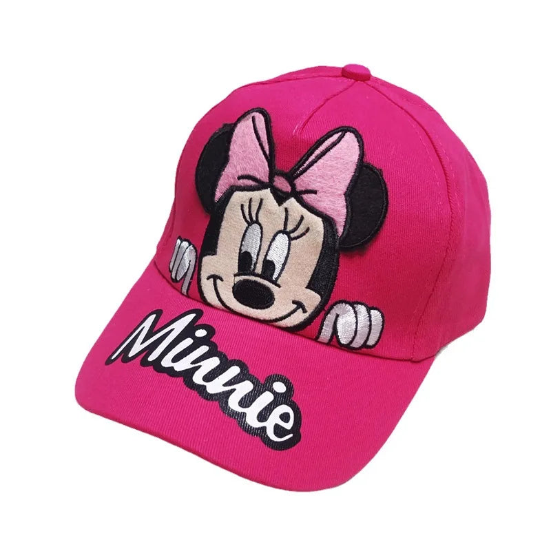 Casquette de baseball Disney Minnie Mickey Anime en coton et polyester, avec personnage de dessin animé, visière, pour déguisement, cadeau d'anniversaire pour enfants
