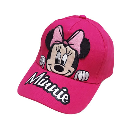 Casquette de baseball Disney Minnie Mickey Anime en coton et polyester, avec personnage de dessin animé, visière, pour déguisement, cadeau d'anniversaire pour enfants