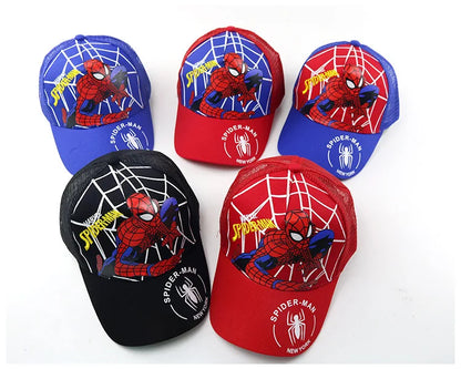 Figurka z anime Marvela Spider-Man – czapka z daszkiem z motywem kreskówkowym, bawełna i poliester, czapka z daszkiem dla chłopców i dziewcząt, akcesoria do nakryć głowy, prezent urodzinowy dla dzieci