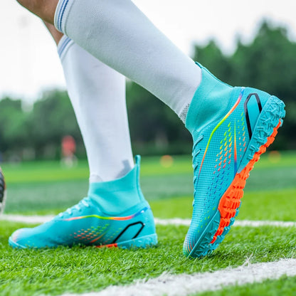 New Men's Soccer Shoes Breathable Soft Outdoor Grass Football Shoes Cleats Long Spikes Comfortable Training Sport Shoes for Men