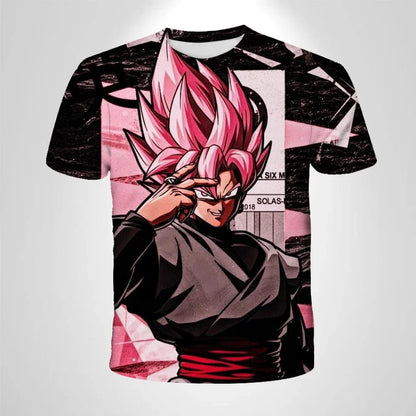 2026 Children's Breathable Short-sleeved Japanese Anime Dragon Ball Z Goku Goku Saiyan Men's Short-sleeved T-shirt,Sports Top