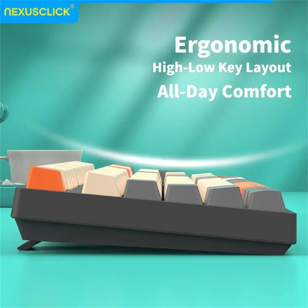 NexusClick kabelloses Gaming- und Office-Tastatur-Maus-Set, intelligente Energiesparfunktion, Full Size, 104 Tasten, 1600DPI einstellbar, USB für Laptop und PC