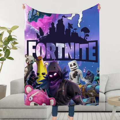 Manta Decorativa Super Aconchegante em Peluche para Sala de Estar, F-FORTNITES-ES, Sala de Jogo, Sofá, Presentes de Aniversário Infantis