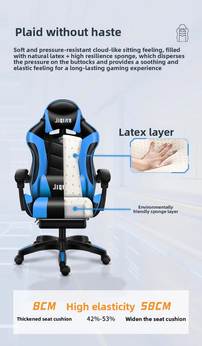 Silla gaming cómoda y ergonómica para uso prolongado, reclinable, con masaje y base giratoria