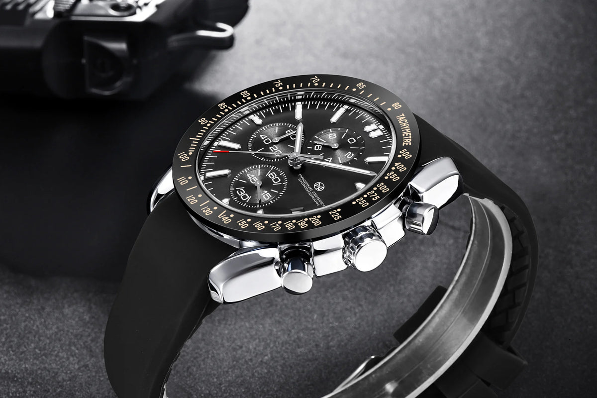 PAGANI DESIGN New 45mm Men Quartz Watch Rubber Belt Men's Luxury Watch Fashion Casual Sports Male Clock Relogio Maasculino