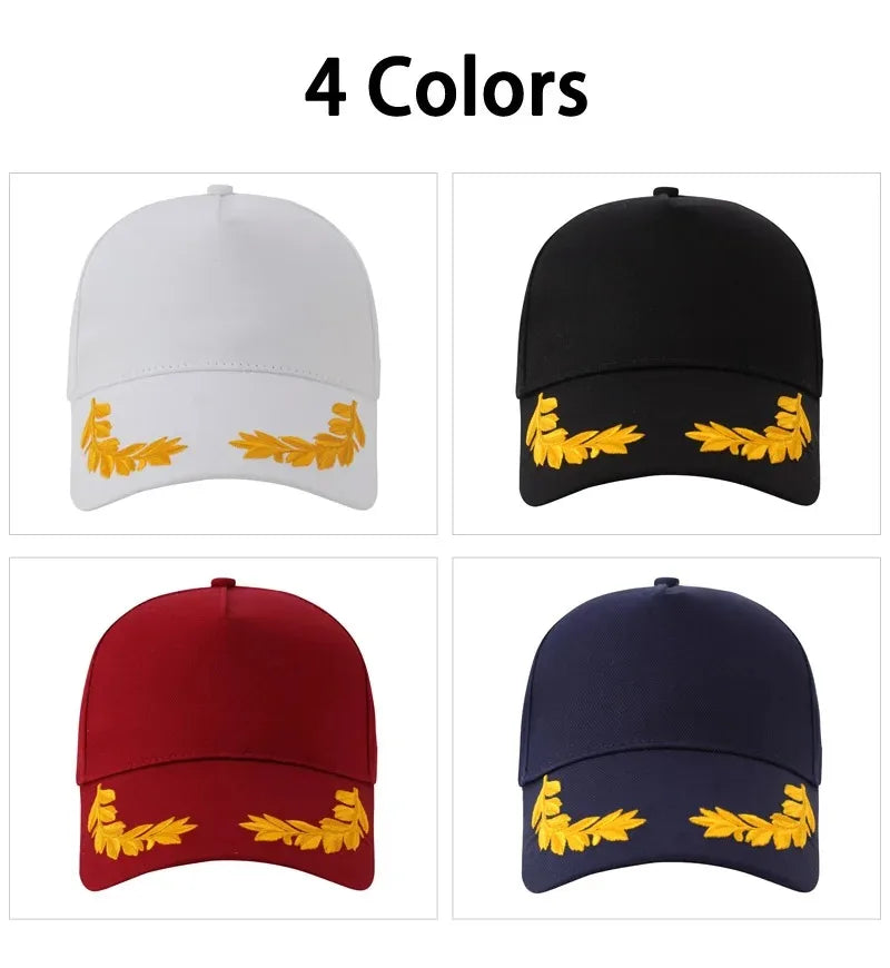 Wheat Stitch Baseball Cap -6-Panel Cotton Sun Hat with Brass Buckle Adjustable Outdoor Fashion Snapback Trendy Unisex Peaked Cap