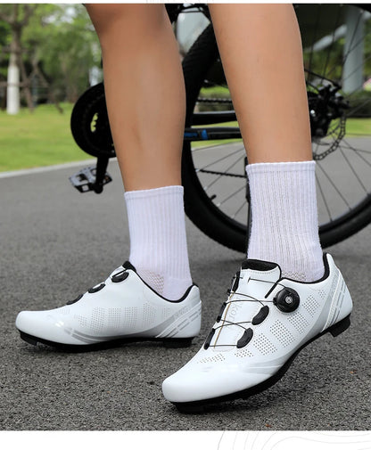 Scarpe da ciclismo da uomo e da donna per bici da strada, competizione e velocità, scarpe sportive da ciclismo autobloccanti con tacchette SPD