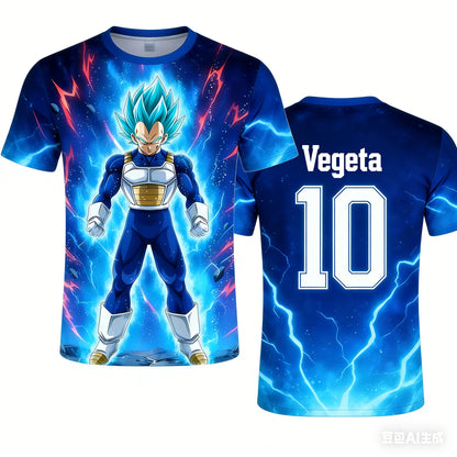2026 Summer Dragon Ball Retro Fitness T-shirt Men's 3D Printed Short-sleeved Family Unisex Kids Sports Breathable Top Shirt