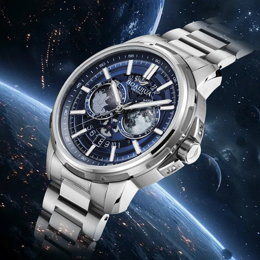 BORIAGE (BOAIJIUA) Automatic Mechanical Watch Creative Starry Sky Watch Water Resistant Mechanical Watches Birthday Gift for Men