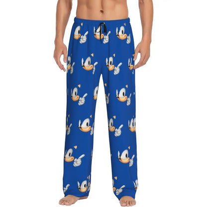 Custom Print Men's Soniced Pajama Pants Hedgehog Game Sleepwear Sleep Lounge Bottoms with Pockets