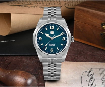 San Martin 38mm Men's Sport Watch Fashion Luxury Explore Climbing Automatic Mechanical Sapphire Waterproof 5 Links Bracelet BGW-9