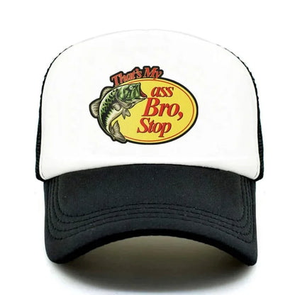 Thats My Ass Bro Stop Snapback Baseball Caps Custom Mesh Cap Men's Trucker Hat Hunting & Fishing Streetwear Dad Hat Dropshipping