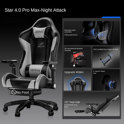 New Gaming Chair 9D Mechanical Dynamic Armrests 3D Lumbar Support Wide Seat Ergonomic Chair Gaming Live Streaming Swivel Chair