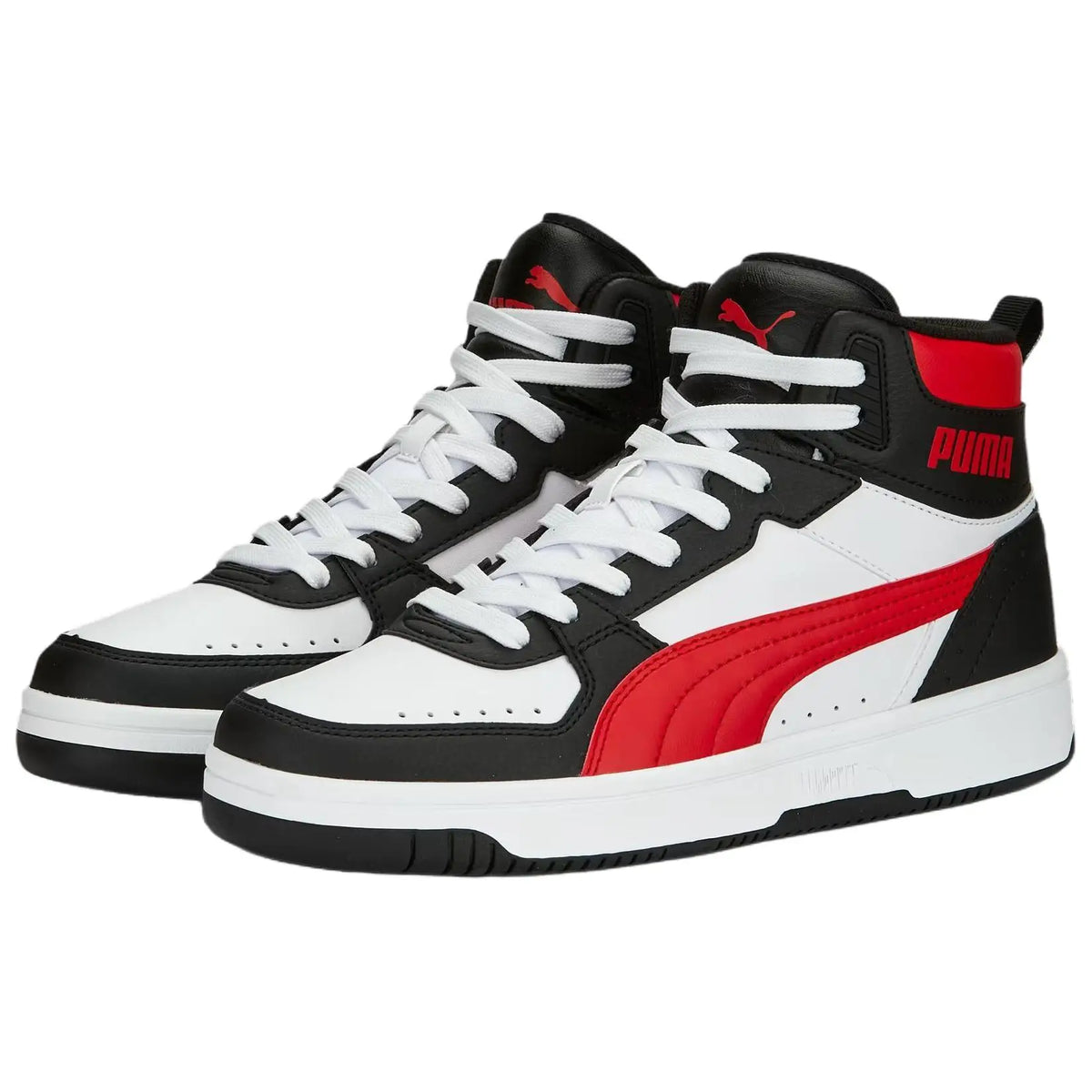 Baskets Puma Rebound Joy, confortables, polyvalentes, durables, offrant un bon maintien, mi-hautes, blanches, 374765-22