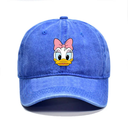 Unisex Vintage Washed Mickey Minnie Print Baseball Cap for Men Women Cartoon Trucker Hat Adjustable Snapback Casual Hip Hop Hat