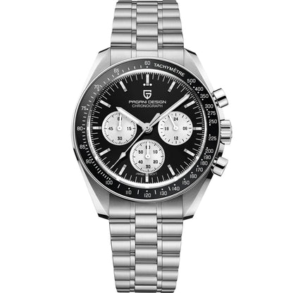 „PAGANI DESIGN Moon“ laikrodis – prabangus vyriškas kvarcinis chronografas, sportinio stiliaus, safyro stiklas su antirefleksine danga, švytintis ekranas