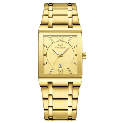 Luxuriöse BINBOND-Herrenarmbanduhr mit präzisem Quarzwerk, Leuchtzeiger, wasserdicht, automatische Datumsanzeige, aus strapazierfähigem Edelstahl, lässiger Stil.