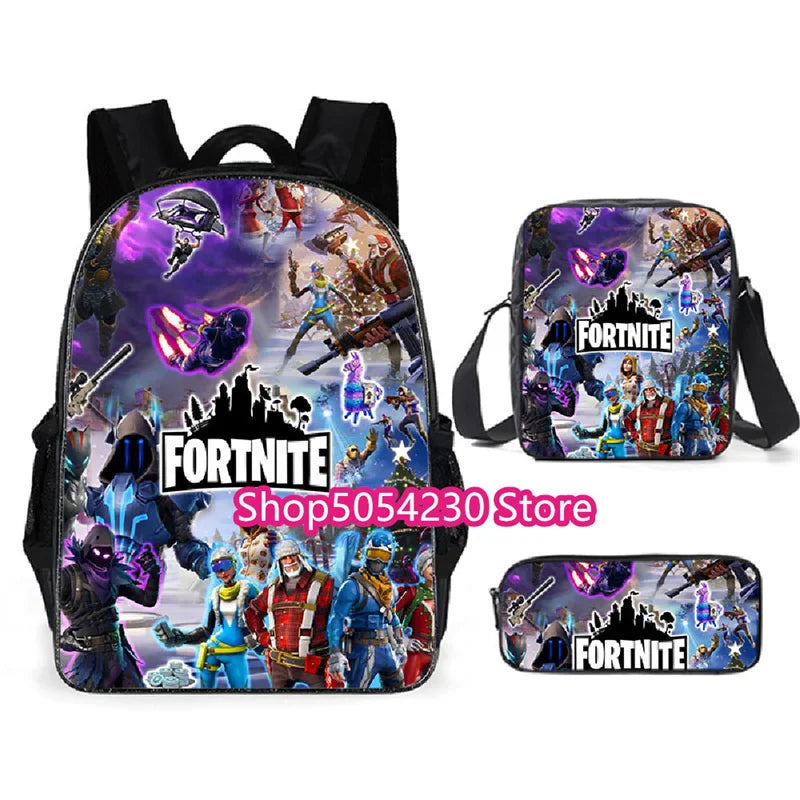 Zaino Fortnited 3PCS per ragazzi, Victory Game, 16 Inch, resistente all’acqua, per scuola materna, zaino scolastico cool per scuola elementare