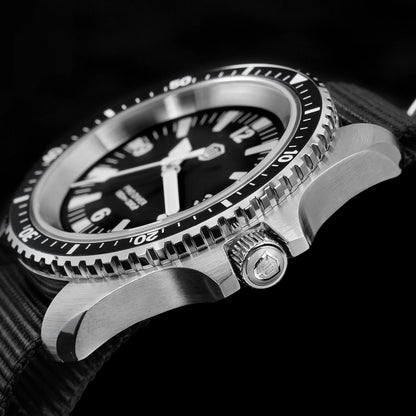 Relógio de Homem Watchdives WD1980 V3 38mm Vintage, Movimento de Quartzo VH31 Ronda 515 com Segundos Contínuos, Luminescente, Vidro de Safira