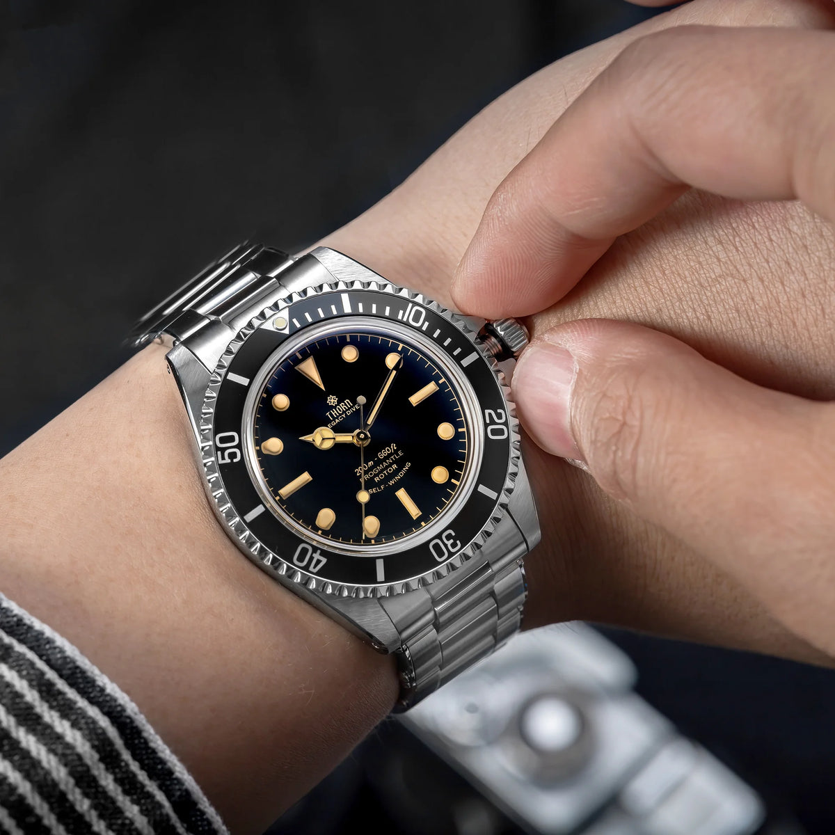 Thorn T023 V3 40mm Men Diving Watch PT5000 Automatic Movement Mechanical Vintage Watches 200m Water Resistance Sapphire