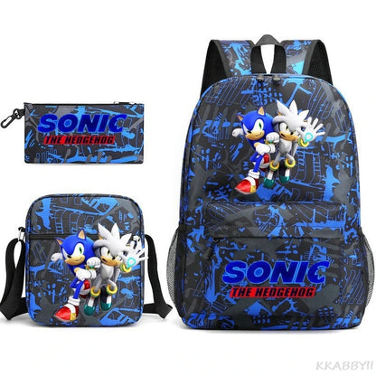 Sonic Backpacks Student School Bags for Teen Men Women Tote Bag Clutch Pocket Nylon Backpacks Travel Mochilas
