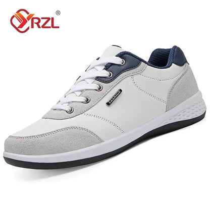 YRZL Herrenschuhe Frühling Herbst Wasserdichte Walking-Sneaker Freizeit-Ledersportschuhe für Herren Rutschfestes Schuhwerk Tennis für Herren