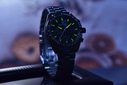 PAGANI DESIGN 2026 New Meteorite pattern dial Luxury Quartz Watch For Men Speed Sport Chronograph AR Sapphire crystal Wristwatch