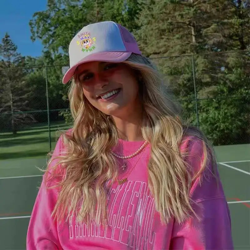 Trendy Anita Max Wynn Foam Trucker Hat Trendy Cute Mesh Snapback Caps Boy Girl Daily Sun Beach Fisherman Cap Female Summer Cap