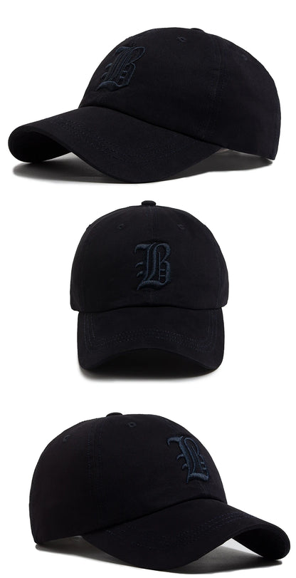 Mode d'été : casquette de baseball pour homme, brodée d'une lettre, casquette « trucker » en coton, casquette décontractée d'extérieur à visière souple, casquettes de baseball pour femme