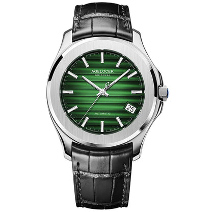AGELOCER Original Baikal Watch Men's Luxury Gold Watch Big Calendar Business Automatic Mechanical Watch Birthday Gift