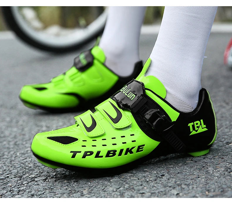 New Men’s and Women’s Bicycle Shoes Outdoor Cycling Shoes with Three Functional Soles Professional Training Shoes
