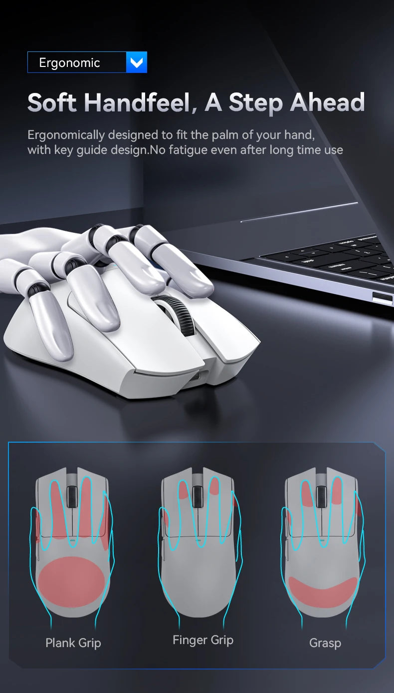 Mouse gaming wireless ATTACK SHARK X11SE, tri-mode, superleggero 63g con sensore PAW3311, 22000 DPI, batteria 300mAh, doppio driver