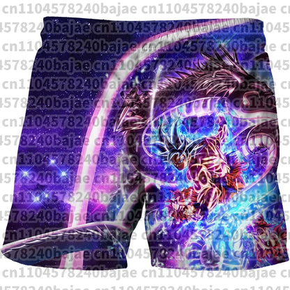 Dragon Ball Print Children's Shorts Kids Shorts for Ages 3-14 Boys' Beach Shorts Summer Quick-drying Cartoon Swim Trunks