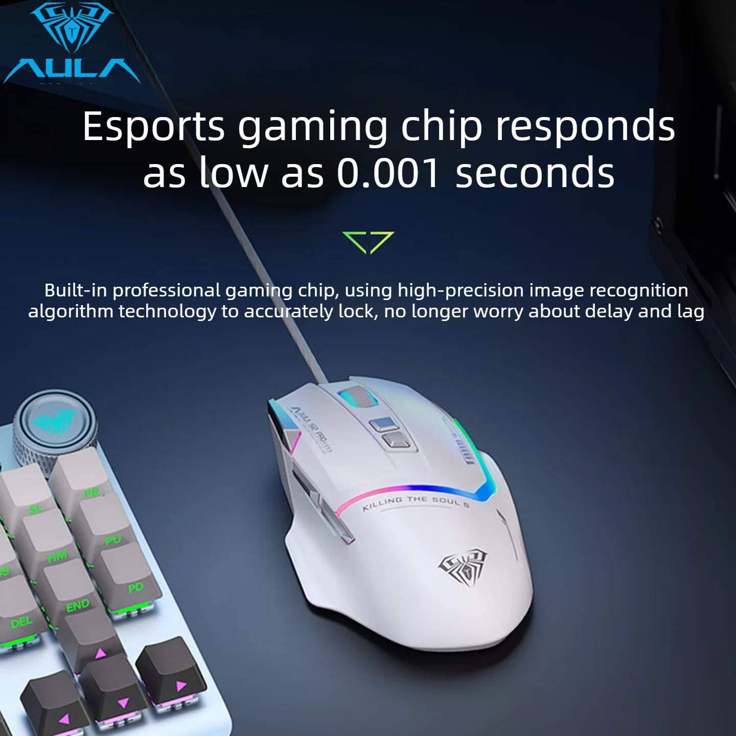 Vruća ponuda AULA S12 Pro žičani gaming miš 12800 DPI RGB pozadinsko osvjetljenje 8 programabilnih tipki ergonomski miš za igranje za PC i prijenosno računalo