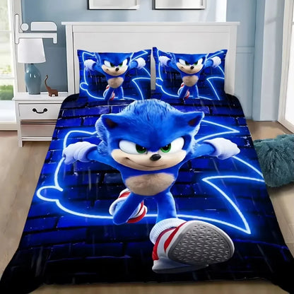 Exquisite 3D Cartoon Sonics Duvet Cover Anime Digital Printing Bedding Set Comforter Bed Youth Kids Girl Boys Gift