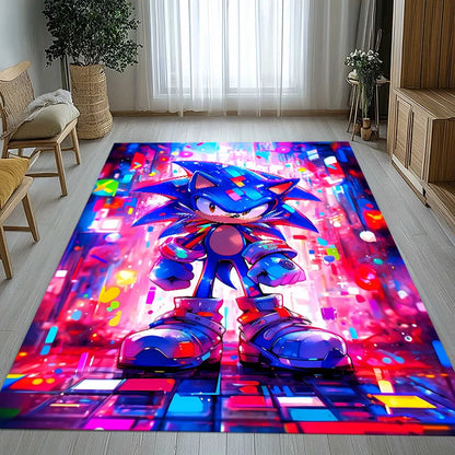 Retro S-Sonic Cartoon Games Living Room Non-Slip Area Rug Soft Carpet for Bedroom Kids Playroom Sofa,Home Decor Doormat Gift