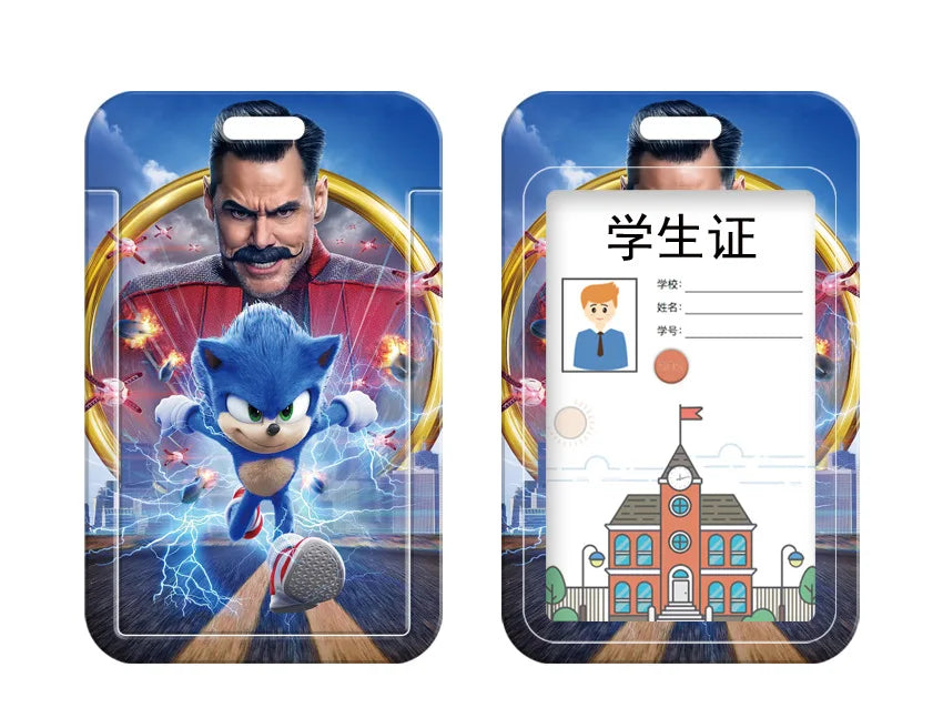 3pcs/set Sonic Anime Student Backpack Double Shoulder Bag Hedgehog Shoulder Bag Shadow Pencil Case Study Set School gift